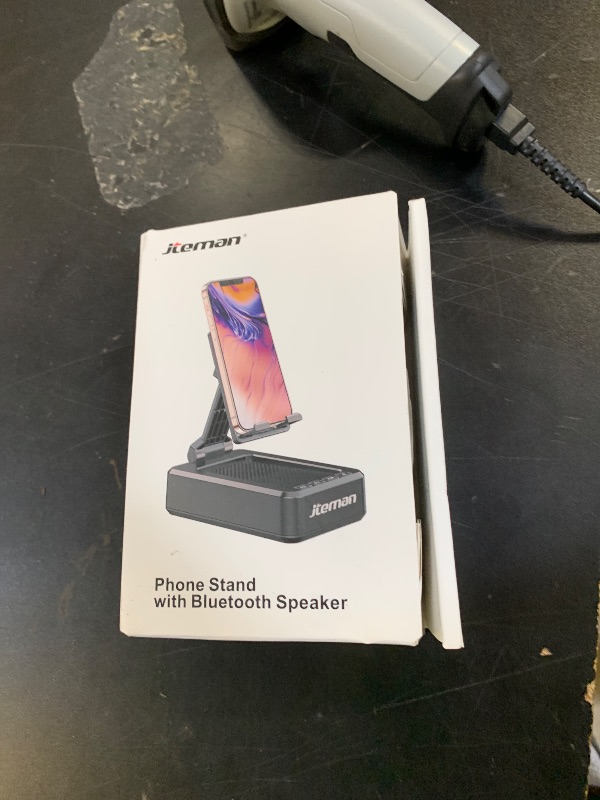 Photo 1 of Cell Phone Stand with Wireless Bluetooth Speaker and Anti-Slip Base HD Surround Sound Perfect for Home and Outdoors with Bluetooth Speaker for Desk Compatible with iPhone/ipad/Samsung Galaxy