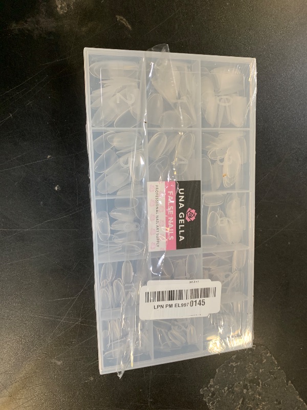Photo 1 of UNA GELLA Almond Nail Tips, 15 Sizes Pre-buff Inner & Full Matte Surface Medium Almond Nail Tip, 312Pcs No Deep C Curve Clear Full Cover Soft Gel Nail Tips for Nail Extension Art DIY Salon