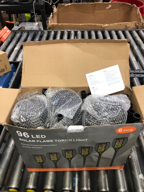 Photo 1 of Otdair 96 LED Solar Lights Outdoor Upgraded 6 Pack, 43" Tall & Super Larger Size, Waterproof Solar Torch Light with Flickering Flame, 2200mAh Solar Tiki Torches Decoration Lights, for Path Yard Garden