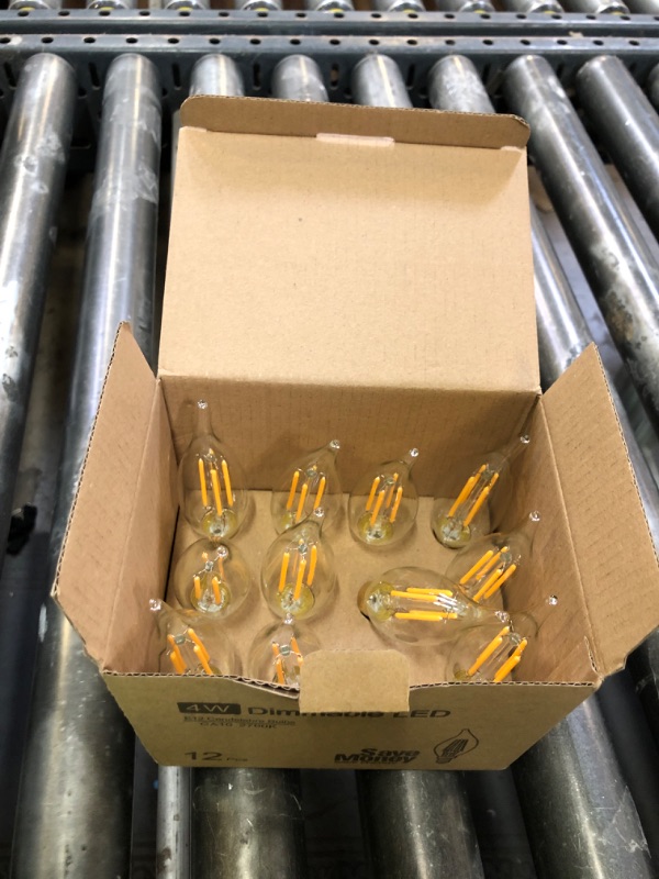 Photo 1 of Dimmable E12 Candelabra LED Light Bulbs 40W Equivalent, 2700K Soft Warm White Chandelier Light Bulbs, 4W 460 LM Flame Tip Candle Light Bulbs, 11-Pack
