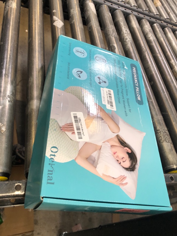 Photo 1 of Oternal Pregnancy Pillow for Pregnant Women – Comfortable Maternity Pillow for Side Sleepers, Supports Back, Belly, HIPS, and Legs, with Removable & Adjustable Cover