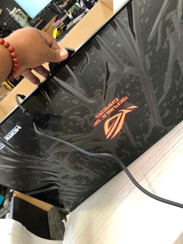 Photo 1 of ASUS ROG Swift 32” 4K OLED Gaming Monitor (PG32UCDP) - WOLED, Dual Mode (4K 240Hz, FHD 480Hz), 0.03ms, G-SYNC Compatible, Custom Heatsink, AI Gaming, 99% DCI-P3,True 10-bit, USB-C 90W, 3yr Warranty