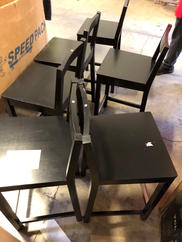 Photo 1 of 6PCS---Amazon Basics Wooden Bar Stool with Backrest 24"