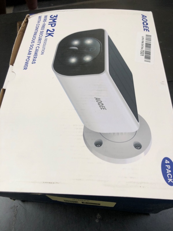 Photo 1 of AOQEE Cameras for Home Security-2K Wireless Security Camera Outdoor with AI Motion Detection & Siren, Non-Stop Solar Powered Charging, Color Night Vision, SD/Cloud Storage, Waterproof, S1 4P