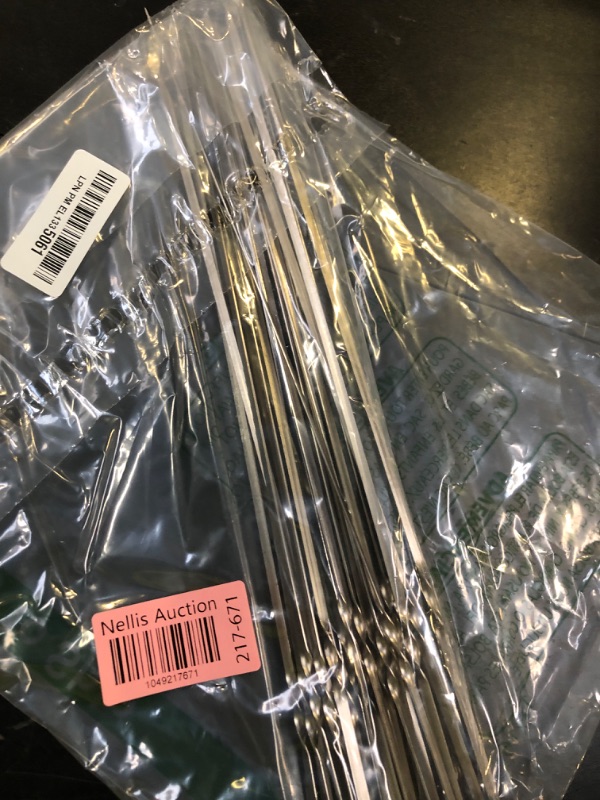 Photo 1 of 12PCS Kabob Skewers Flat Metal Stainless Steel BBQ Barbecue Skewer 16" Anti-Roll Heavy Duty Shish Kebob Sticks Wide Reusable Grilling Skewers Set for Meat Shrimp Chicken Vegetable Kebab Fork Sausage…