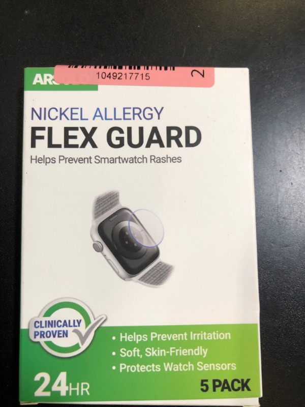 Photo 1 of Arsolo [5 Pack] Flex Guard Nickel Metal Allergy Back Protector for Apple Watch [40/41mm], Prevent Rash, Contact Dermatitis, Soft Film, Sensor Protector, Back Cover for iWatch 40mm / 41mm