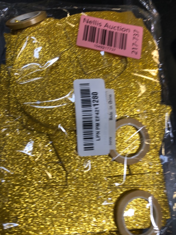 Photo 1 of 116 Pcs DIY Glitter Custom Banner Kit - Customize with 111 Letters and Numbers, 3 Rope, 2 Threading Devices for Graduation, Birthday Decor (Golden)