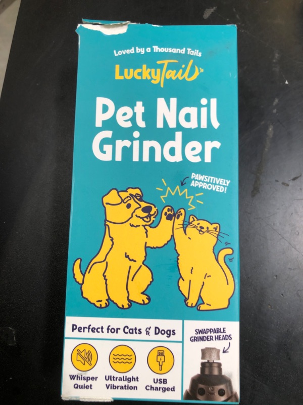 Photo 1 of LuckyTail Pet Nail Grinder for Dogs and Cats - Super Quiet and Low Vibration Electric Dog Nail Grinder with 2 LED Lights - USB Rechargeable and Cordless - 2 Speeds - Small to Large Pets