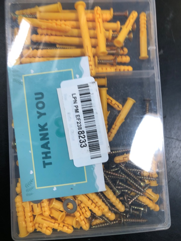 Photo 1 of Aovchei Drywall Anchors Kit, 170pcs, 85 Plastic Drywall Anchors and 85 Philips Flat Head Screws, 3 Size #6 * 30#6 * 40#6 * 60, Wall Hanging Kit for Hanging Picture Frame, Shelf Brackets, Curtain Rod
