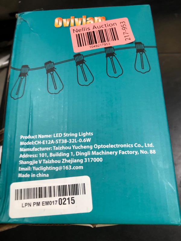 Photo 1 of Oviviam 100FT Outdoor String Lights, Patio Lights for Outside with 32+2 Shatterproof ST38 Edison Bulbs, Dimmable Waterproof Backyard Hanging Lights Connectable for Balcony Porch Deck (Warm White)