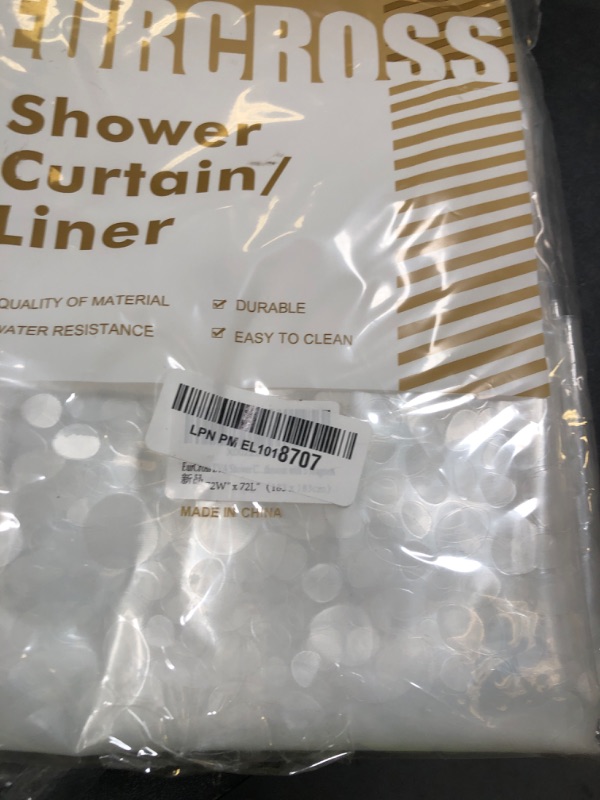 Photo 1 of EurCross 12G EVA PVC Free Heavy Duty Shower Curtain Liner 72 x 72 inches with 3D Pebble Design, Thick Weighted Waterproof Plastic Clear Shower Curtain for Bathroom with Magnets,not Stiff