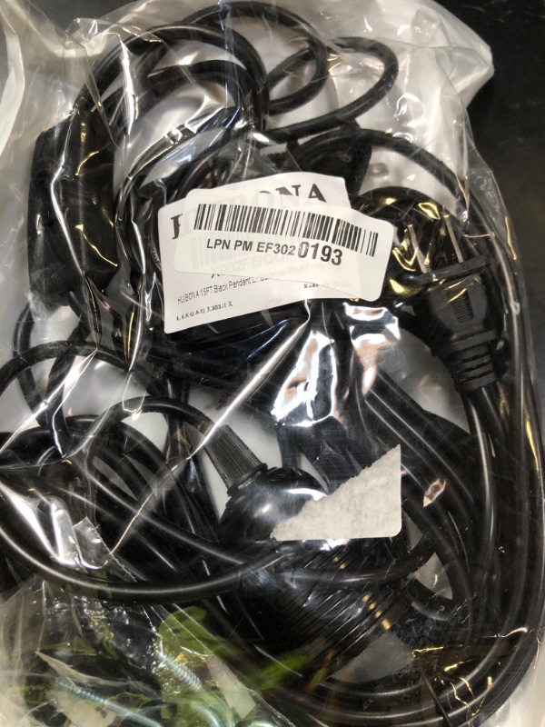 Photo 1 of 2-Pack HUIBONA Plug-in Pendant Light, 15FT Vintage Hanging Lantern Cord E26/E27 Socket, Black Kit With In-Line On/Off Switch and Lampshade Ring
