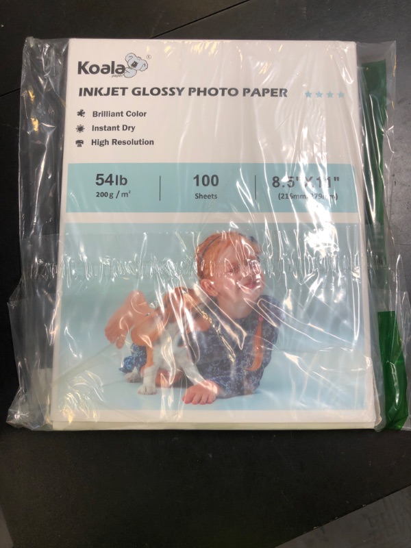 Photo 1 of Koala Glossy Inkjet Photo Paper Thick 8.5X11 Inches 100 Sheets 54lb Picture Paper for Inkjet Printer Use DYE INK for Family Photos Letter Size 200gsm