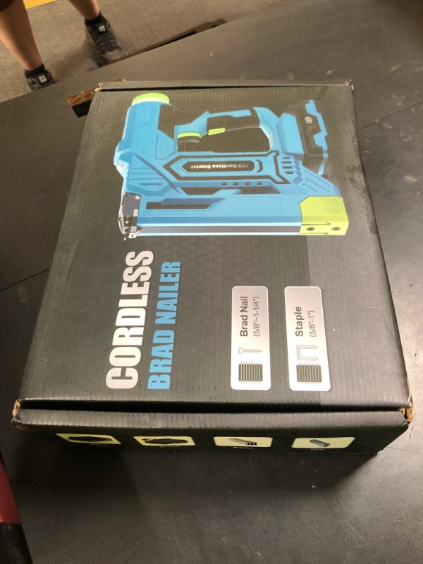 Photo 1 of FIDISP 18 Gauge 2 in 1 Cordless Nail Gun/Stapler, 20V Battery Powered Brad Nailer/Stapler with Battery, Charger, Storage Bag, 1000 Staples and Nails for Carpentry & DIY