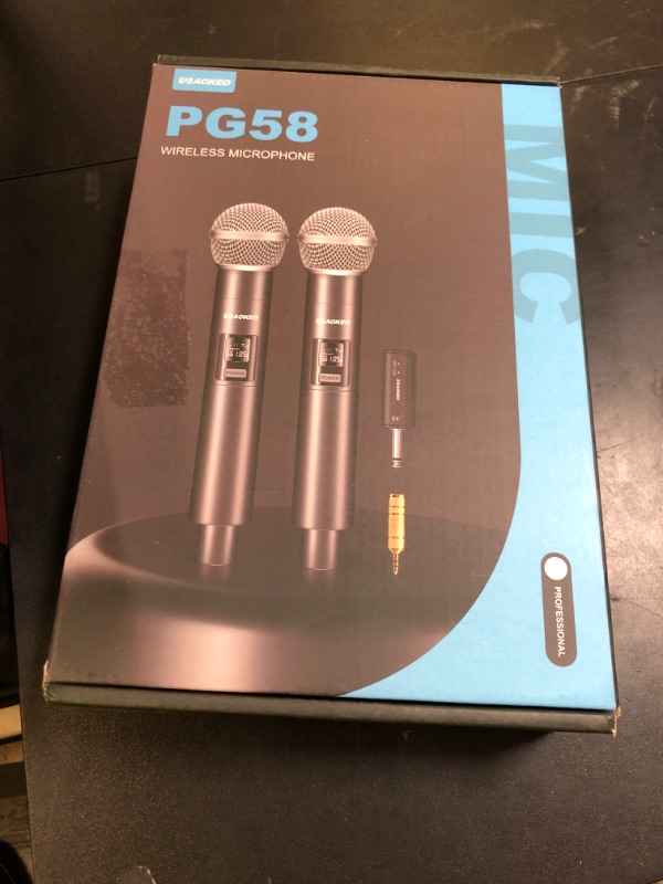 Photo 1 of Aokeo Wireless Microphone Only for Mic Input, UHF Metal Dynamic Handheld Multipurpose Mic with Rechargeable Receiver (Work 4hs), 160ft Range, for Karaoke Machine, Amplifier Speaker, Mixer, Church