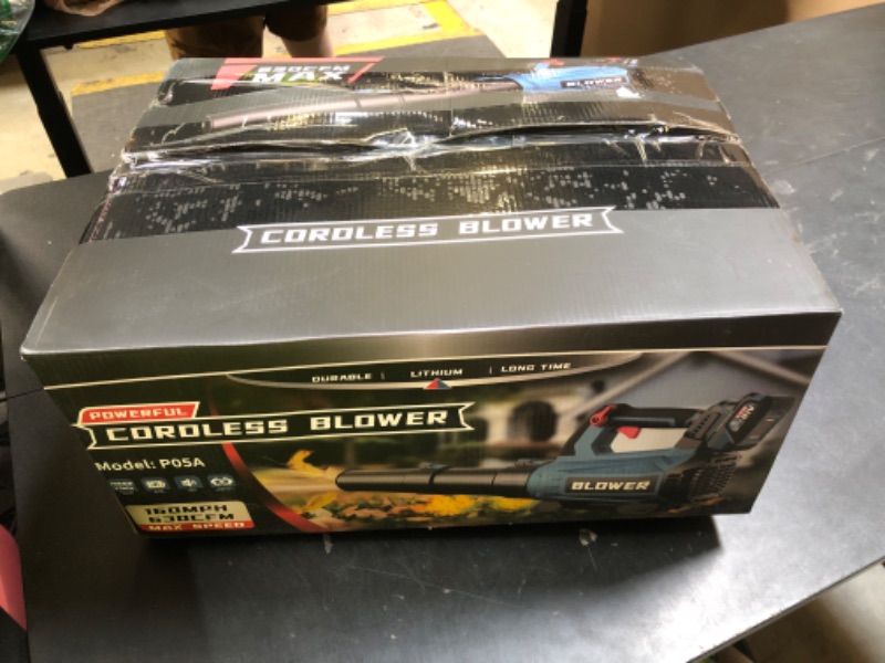 Photo 1 of Leaf Blower Cordless (Upgraded) - 630CFM/160MPH, 21V Powerful Electric Cordless Leaf Blower with 2 x 4.0Ah Batteries and Charger, Battery Powered Leaf Blowers for Lawn Care, Patio, Yard, Dust, Snow