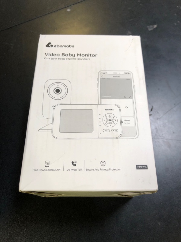 Photo 1 of ebemate Video Baby Monitor Camera with 2.8" LCD Screen Video & Audio No Glow Night Vision,2-Way Talk Audio Cam Baby Monitoring 1200FT Range EBE28