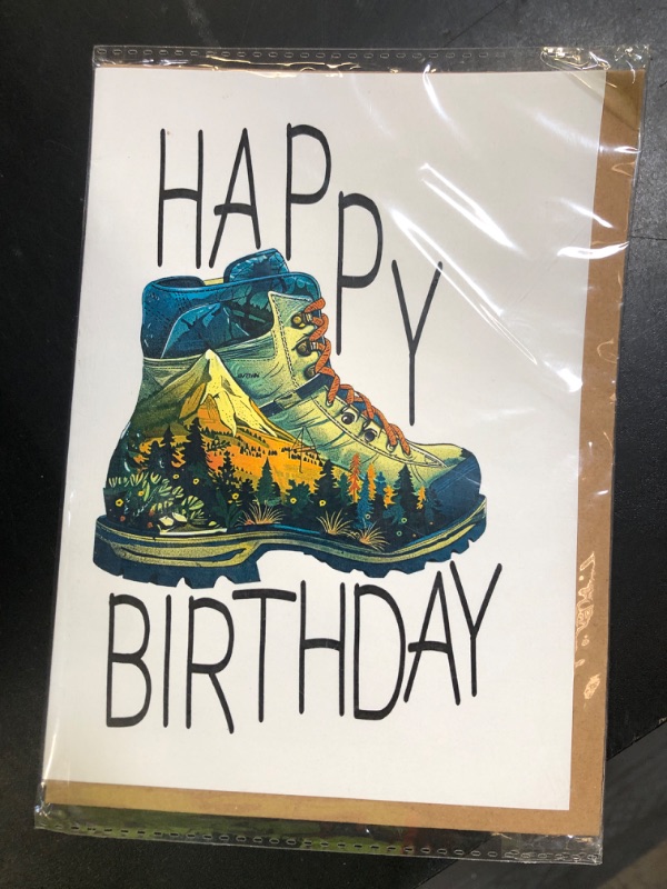 Photo 1 of SMHGifts Hiking Birthday Card - Happy Birthday Card - Hiking Boot Card - Card For Outdoor Lover - Card For Family Friend - Hiking shoes Card - Greeting Card
