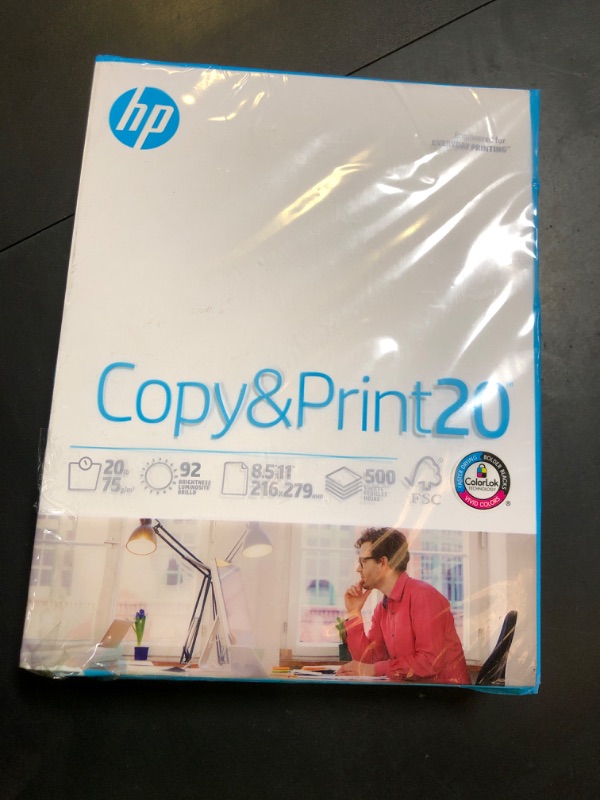 Photo 1 of HP Printer Paper | 8.5 x 11 Paper | Copy &Print 20 lb | 1 Ream Case - 500 Sheets| 92 Bright | Made in USA - FSC Certified | 200060