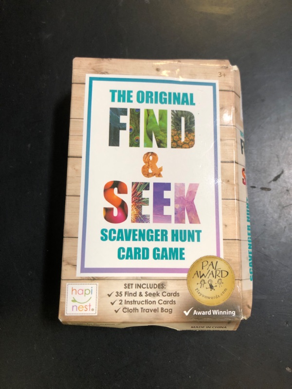 Photo 1 of Hapinest Find and Seek Scavenger Hunt Card Game, Indoor Outdoor Activities for Kids Toddler & Family, Beach Camping Travel Car Games for Road Trips, Kids Scavenger Hunt Game Age 3 4 5 6 Years Old & Up