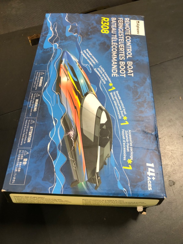 Photo 1 of ALPHAREV RC Boat - R308 32+ KPH Fast Remote Control Boat for Pool & Lake with Portable Suitcase, 2.4GHz Racing RC Boats for Adults & Kids, Summer Water Toy Gifts for Boys & Girls