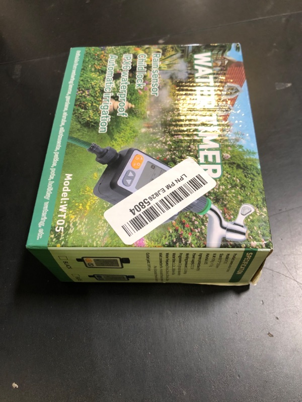 Photo 1 of Sprinkler Timer with 10 Separate Program, Digital Irrigation Hose Water Timer with Auto Rain Delay, IP67 Waterproof 3.3“ Large LCD Drip Irrigation Timers for Plant,Yard,Lawns,Outdoor (Black)