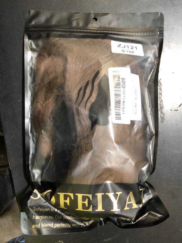 Photo 1 of SOFEIYAN 14" Ponytail Extension, Short Wavy Claw Clip in Ponytail Hair Extension Synthetic Hairpieces Black Layered Natural Fluffy Curly Drawstring Ponytail Hair Piece for Women