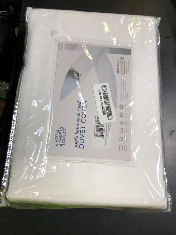 Photo 1 of Hotel Sheets Direct 3 Piece King Size Duvet Cover Set, 100% Viscose Derived from Bamboo Comforter Cover with 2 Pillow Shams, Moisture-Wicking, Silky Soft Texture, Cooling, Breathable, Easy Care, White