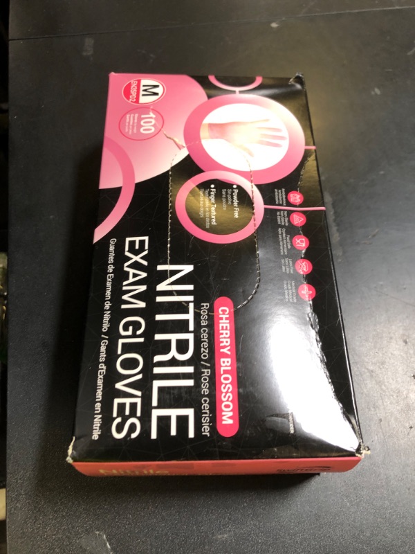Photo 1 of SwiftGrip Pink Nitrile Gloves, 3-mil, Industrial Gloves Disposable Latex Free, for Cleaning & Esthetician, Rubber Powder-Free, 100-ct Box (Medium) Medium (Pack of 100)