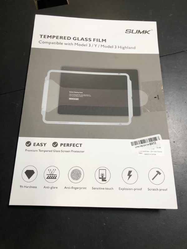 Photo 1 of SUMK Tempered Glass Screen Protector for Tesla Model Y Juniper Accessories 2026 & for Tesla Model 3 Highland Accessories 2024 2025 [HD & 9H Anti-scratch] - 2pcs [Glossy]