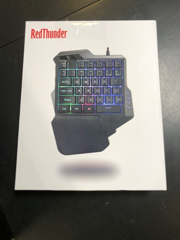 Photo 1 of RedThunder One Handed Gaming Keyboard RGB Backlit 35 Keys Portable Mini Gaming Keypad Ergonomic Game Controller for PC Gamer