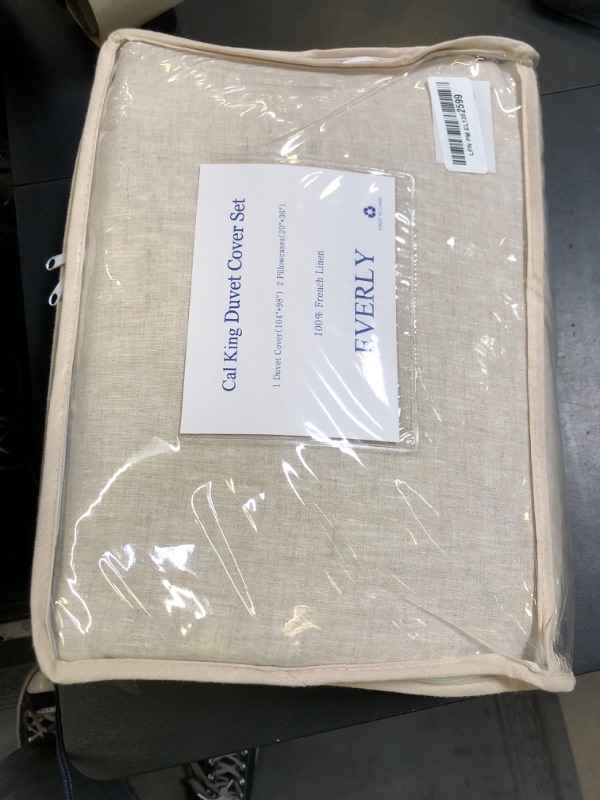 Photo 1 of EVERLY 100% Pure Linen Duvet Cover Set California King Size 104X98Inch 3pcs (1 Duvet Cover,2 Pillowcases) Soft and Breathable for All Season with Coconut Button Closure, Suitable for Hot Sleepers