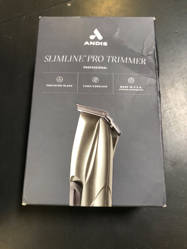 Photo 1 of Andis 32810 Slimline Pro Cord/Cordless Beard Trimmer, Lithium Ion T-Blade Trimmer, Close Cutting T-Blade Zero Gapped, Chrome