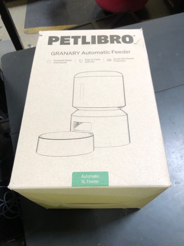 Photo 1 of PETLIBRO Automatic Cat Feeder, Automatic Dog Food Dispenser with Freshness Preservation, Timed Pet Feeders for Dry Food, Up to 50 Portions 6 Meals Per Day, Granary Black