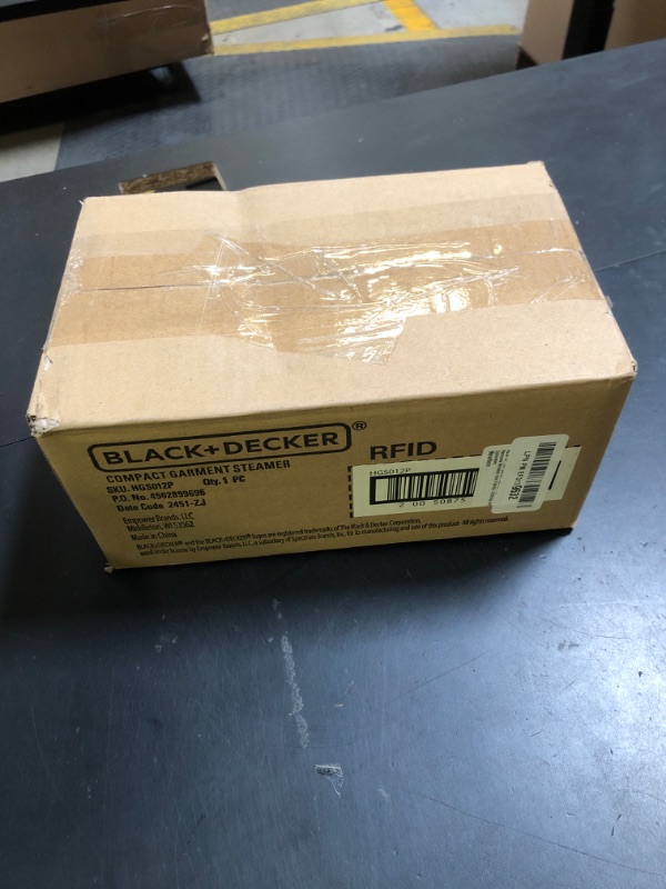 Photo 1 of BLACK+DECKER Compact Handheld Steamer, HGS012P, 25-Second Heat Up, 1000 Watts, Removes Wrinkles from Fabrics, Clothing and Upholstery