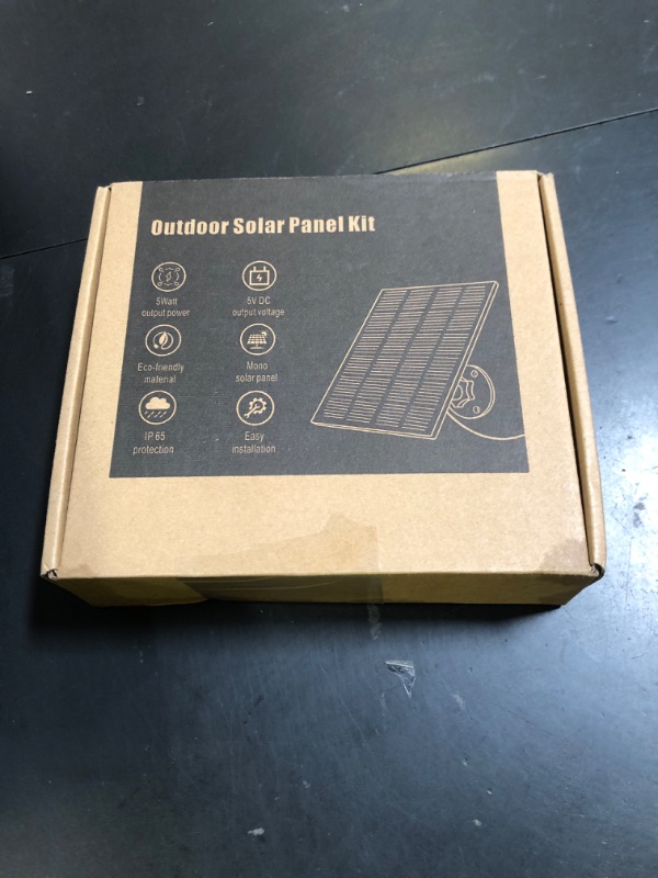 Photo 1 of Solar Panel for Eufy Outdoor Camera, 5W Camera Solar Panel Charger Compatible with Eufycam, Continuous Power Supply, Solar Panel with 9.8ft Charging Cable, IP65 Waterproof, Adjustable Wall Mount