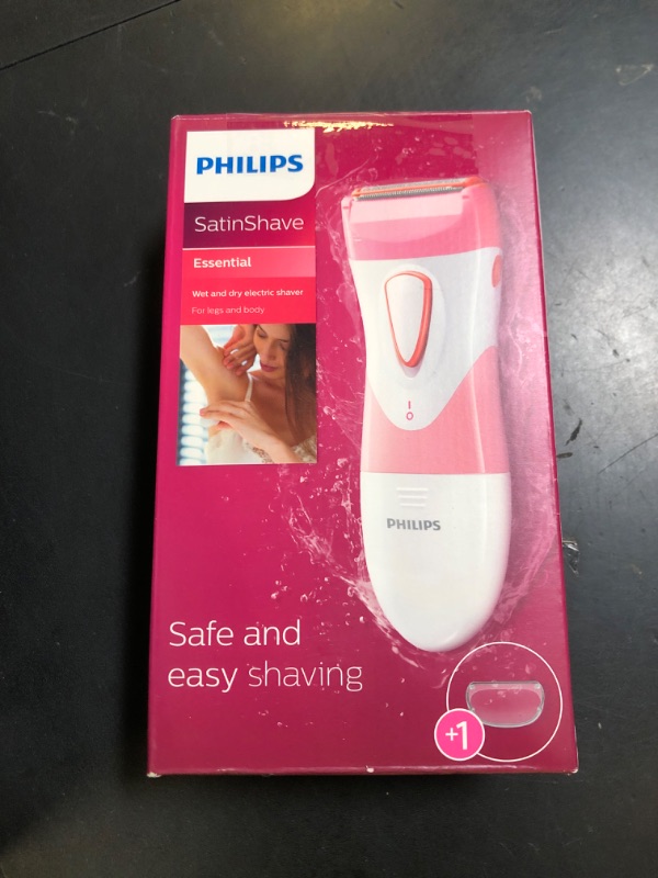 Photo 1 of Philips SatinShave Essential Women’s Wet & Dry Electric Shaver for Legs & Body, Cordless, with Hypoallergenic Foil, HP6306/50