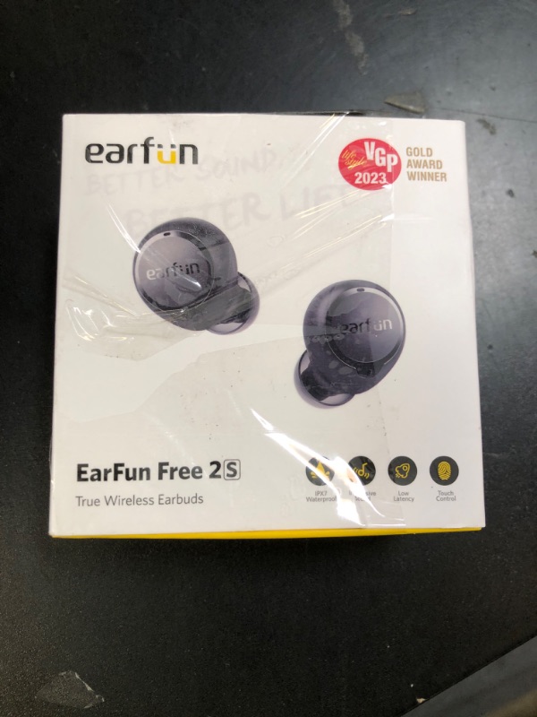 Photo 1 of EarFun Free 2S Wireless Earbuds, [Upgraded Version] Bluetooth Earbuds with Deep Bass, 4 Mics for Clear Call, Customizable EQ App, IPX7 Waterproof in-Ear Headphones, 30H Playtime, Wireless Charging