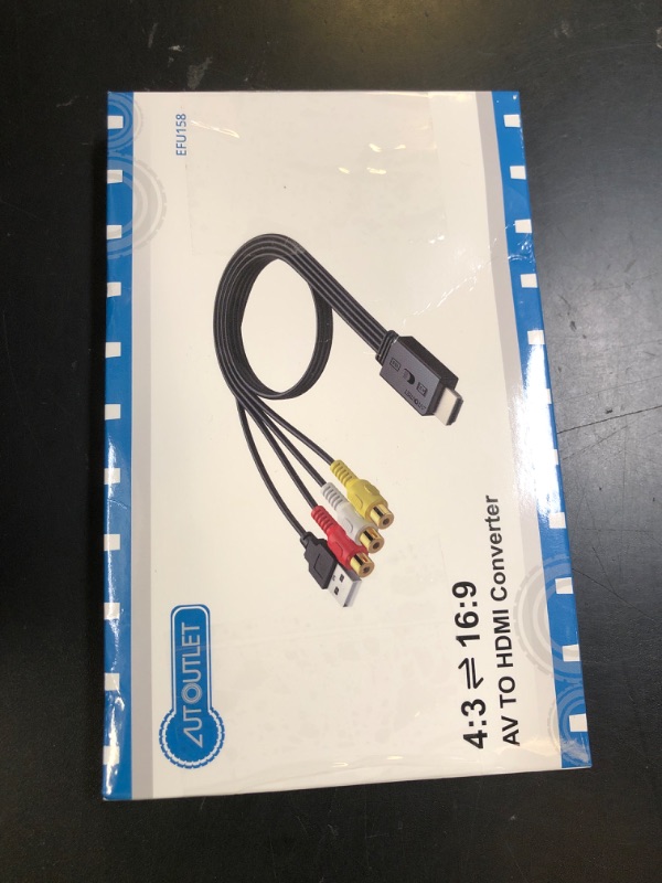 Photo 1 of AUTOUTLET RCA to HDMI Converter with Aspect Ratio Switch (4:3/16:9), 1080P/720P AV to HDMI Composite CVBS Video Audio Adapter Supports PAL/NTSC for Wii/N64/PS2
