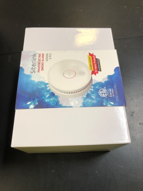 Photo 1 of Siterlink  Detectors,UL217-9th Listed Smoke Alarms with Replaceable Battery,Photoelectric Sensor Smoke Detector with Test-Silence Button,Fire Detectors for Home,House,GS509A 6-Pack