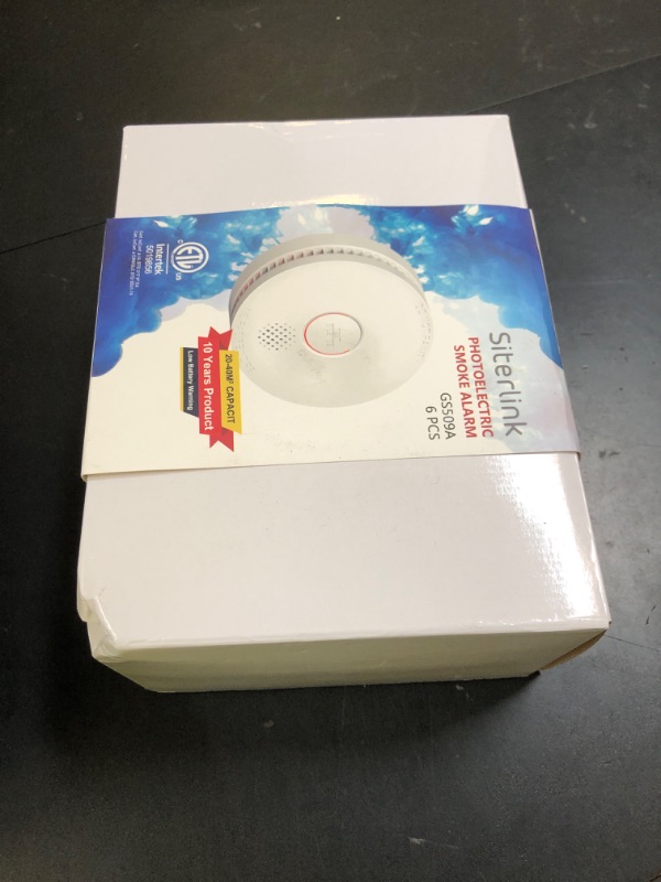 Photo 1 of Siterlink  Detectors,UL217-9th Listed Smoke Alarms with Replaceable Battery,Photoelectric Sensor Smoke Detector with Test-Silence Button,Fire Detectors for Home,House,GS509A 6-Pack