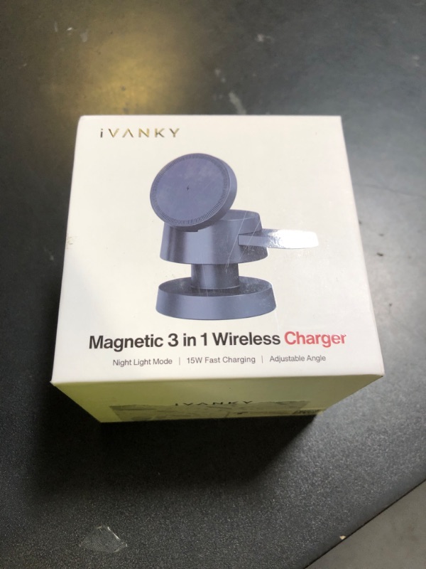 Photo 1 of iVANKY for iPhone 16 Pro Max 4 in 1 Wireless Charging Station with Mushroom Light for MagSafe Magnetic Charger, 22.5 W Travel Stand, 3 in 1 Fast Charge Multiple Devices, Apple iWatch Ultra, Airpods