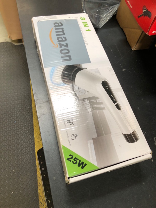 Photo 1 of Bomves Electric Spin Scrubber, Cordless Cleaning Brush Scrubber for Home, 400RPM/Mins-8 Replaceable Brush Heads-90Mins Work Time, 3 Adjustable Size, 2 Speeds for Bathroom Shower Bathtub Glass Car