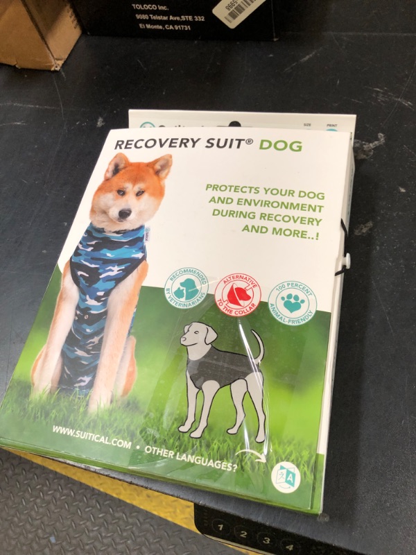 Photo 1 of Suitical Recovery Suit for Dogs | Spay and Neutering Dog Surgery Recovery Suit for Male or Female | Soft Fabric for Skin Conditions | XL | Neck to Tail 29.1”-32.3” | Blue Camouflage