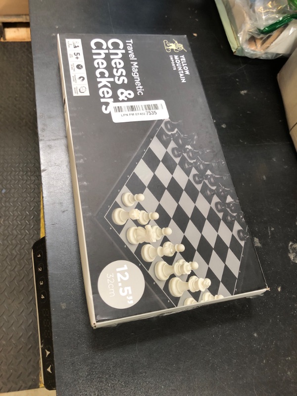Photo 1 of 2 in 1 Travel Magnetic Chess and Checkers - 12.5"