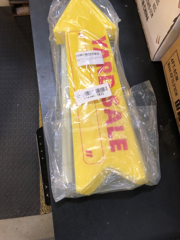 Photo 1 of Yard Sale Yellow Arrow Signs with Stakes-16 x 5 in Double Sided,Outdoor Estate Sale Signs for Business,This Way Arrow Yard Signs,Plastic Garage Sale Sign Outdoor (10)