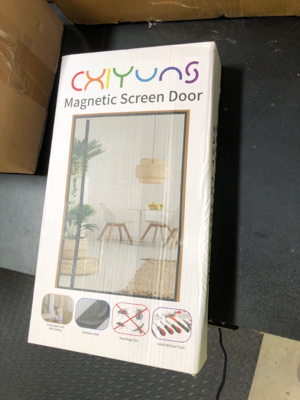 Photo 1 of CHIYUNS Reversible Left Right Side Opening Screen Door Mesh Magnetic Closure Heavy Duty, Self Closing Fiberglass Bug Net with Magnet for Sliding Doors & Doorway, Pet Friendly, 32 x 80 inch