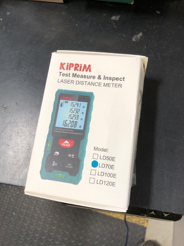 Photo 1 of Kiprim Laser Distance Measure High Accuracy 229ft LD70E Laser Tape Measure 70M Compact Laser Measurement Tool with Larger Backlit LCD Display,ft/m/in Switching,Bubble Level