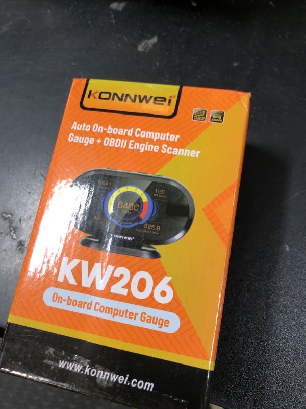 Photo 1 of KONNWEI KW206 Car OBD2 HUD Digital Meter Gauge All in One Automotive Trip Computer Smart OBD Speedometer Water Temperature Fuel Pressure Tester for All 2003 and Newer Cars