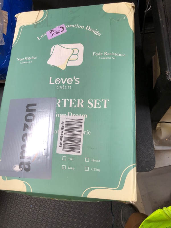 Photo 1 of Love's cabin King Size Comforter Set Black, 7 Pieces King Bed in a Bag, All Season Bedding Sets with 1 Comforter, 1 Flat Sheet, 1 Fitted Sheet, 2 Pillowcase and 2 Pillow Sham